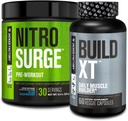 Jacked Factory Nitrofresh Pre- Cvičení v modré Raspberry & Build XT Muscle Building Bundle pro muže a ženy