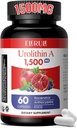 Urolithin A dodatek 1000 mg Plus Transveratrol, Anthokyaniny, Zelený čaj, Podpora zdravého stárnutí, Podporuje celulární a energie pro muže a ženy, 60 kapsules- 60