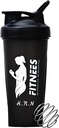 H.R.N 20 Ounce Protein Shaker Bottle For Women, Protein Shaker Bottle, Shaker Bottle Perfect for Pre And Post Workout, Shaker Cup For Protein Drink, Cocktail Shaker Cup For 124; [BLACK].