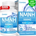 NMNH (Dihydronicotinamid Mononukleotid) NMN Alternativní dodatek, 500 mg per Serving NAD Dodatek k posílení NAD + Úrovně, pro Anti Aging, Energy, Imunity, Focus, 60 Veganských kapslí