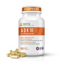 INVITA, ADK vitamin dodatek (10 000 IU) - ADK 10 Double Strength Vitamin A1, D3 & K2-MK7 - Lékař vhodný pro kosti, srdce a imunitní podporu - Non- GMO, gluten zdarma, 90 Kapsle (3- Month Supply)