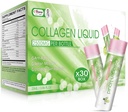 Tekutý kolagen pro ženy, 2500mg Beauty Kolagen Drink s Marine Collagen Peptides Glutathione Anti- Aging, Zachovat vlhkost, Vitamin C & Biotin pro revitalizaci kůže (balení 30) -Lemon Flavor