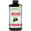 Proč ne přírodní tekuté železo doplněk pro ženy, muže a děti, Vegan Formulace pro anémie, cukr zdarma, Vegan, Non- GMO, Organic BlackBerry Flavor 16 Fl Oz