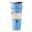 BlenderBottle Sport Sleek Izolovaná nerezová ocel třepačka láhev s drátěnou whisky, 25-Ounce, Dusty Blue - Protein Shake & Hydration pro sportovce & Fitness nadšenci, Easy Mixing, Slim Easy to Hold, Drží drinky studené, Uzamykatelné Lid