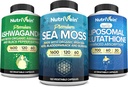 Živina Premium Irské moře Moss Kapsle, Ashwagandha, a Liposomal Glutathione dodatek Bundle: Moss moře, Reduced Glutathione, & Ashwagandha doplňky pro imunitu, Mood, Digestion, & Detox