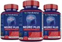 Neuro Plus Brain & Focus Formule - Mozkový Booster Dodatek, Podporuje Duševní Clarity & Focus - Vylepšení Koncentrace & Duševní energie - 120 Kapsle (3 Pack)