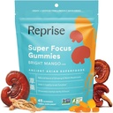 Focus Gummies for Dospělí 124; American & Korean Ginseng with Reishi Mushroom extracts 124; All Natural Gummies for Focus, Mood, and Energy Ochucené Mango 124; 45 Count