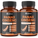 Zolotus Korean Red Panax Ginseng + Ginkgo Biloba, Ashwagandha, Beetroot, Green Tea - 120 Kapsle (Balení po 2)