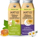 Matys Organic Kids Cough Syrup Mucus & Nighttime Value Pack for Children 1 year + Up, Soothing All- in- One Cough and Mucus Relief w / Zinek & Organic Ivy Leaf, Melatonin & Barvy zdarma, 2 Pack, 6 Fl Oz Každý