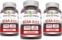 Úžasné doplňky BCAA 2: 1: 1 1000 Mg Per servírování 124; Kapsle 124; Branched Chain Amino Acids Supplementary 124; Non-GMO AII124; Gluten- Free AII124; Made in USA (3 balení, 250 Počet)
