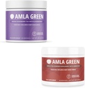Amla Powder & Green Tea Superfood Dodatek, Antioxidant Support, Made with Elderberry (90 Servings) & Hibiscus (30 Servings), Organic, Vegan