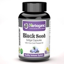 HERBOGANIC Cold Pressed Black / Seed Oil Softgels Kapsle - 90 Počet - Směs s ostatními bylinnými produkty- Podporuje celkové zdraví welness a imunitu (Black- Seed)