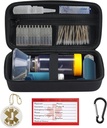 YouKnow Travel Carry Case pro Asthma Inhaler, Inhaler Spacer pro dospělé a děti, Maska, Inhaler Holder s Asthma varování štítek a lékařské karty, s karabinkou (pouze) (Black)