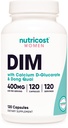 Nutricost Diindolylmethan DIM dodatek pro ženy 400mg, 120 Kapsle, s Dong Quai, vápník & Black Cohosh - Vegan, Non- GMO a gluten zdarma