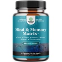 Nootropic Brain Supplement for Memory and Focus Enhancement - Vitaminy pro duševní zdraví a jasnost s VIT A, B6, Riboflavin, Niacin, Thiamin & Folate - Kognitivní komplex pro vitalitu mysli - 60 Ct