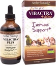 Amber NaturalZ Vibactra Plus Bylinný doplněk pro psy, kočky, ptáci, Guinea Prasata, a Králíci 124; Byliny pro imunitní zdraví a kvasinkovou rovnováhu 124; 4 Fluid Ounce skleněná láhev
