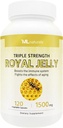 ML Naturals Royal Jelly 1500mg 120 Zeleninové kapsle, Ekvivalentní s 6% (27mg) 10- HDA. Freeze- sušený, gluten zdarma, NSF- Certified & cGMP-Compliant