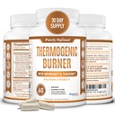 Čistě Optimální termogenní spalovač tuků pro ženy - Advanced Metabolismus Podpora & Energy Booster - Přírodní ingredience, Vegan- Friendly, Non- GMO - 60 Kapsle