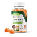 Viteey Zink pro děti Gummies 10mg, s vitamínem C & Echinacea - imunitní podpora, silný přírodní antioxidant, Děti zink vitamin dodatek - Vegan, želatina zdarma - Chutné žvýkací Orange Flavor Gummy
