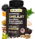 Čisté himalájské organické shilajit pro muže a ženy Moss, Black Seed Oil, Ashwagandha, Rhoddiola & Burdock, Ginseng Cordyceps & Biloba, Nettle & Turmeric (No Fillers) (60 Caps)