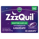 ZzzQuil, Nighttime Sleep Aid LiquiCaps, 25 mg Difenhydramine HCl, No.1 Sleep- Aid Brand, Non- Habit Forming, Fall Asleep Fast, 48 Count