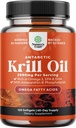 Antarktický krilový olej 2000mg Softgels Per Serving - Omega 3 krill dodatek k ropě s EPA DHA & Astaxanthin - 3. strana Lab Tested No Gluten GMO nebo Fishy After Taste - 2 měsíce