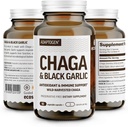 100% Real Wild Chaga Houba & Aged Black Garlic Powder Capsules - Antioxidant & Immunicate Supplementary Appendix 124; Nordic Forest Chaga Houby s Black Garlic Assess124; No Fillers pplk. 124; 1500mg Kapsle 124; 90 ct