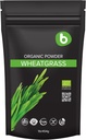 b Organic Wheatgrass Powder, for Detox & Imunity Support, Superfood, Vegan, Bohatí na vlákna, chlorofyl, Minerály, Gluten- Free, Syrové, 1lb