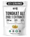 WHYZ Tongkat Ali Powder 113g, Pure Longjack 200: 1 Extract Eurycoma Longifolia Dodatek Prášek pro zvýšení tělesné výkonnosti a well- Being, Longjack Tongkat Ali pro muže a ženy, 323 Služebnictví