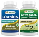 Nejlepší Naturals L- Carnitin 1000mg & Ashwagandha Extract 500 Mg