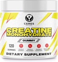 Kreatin- monohydrát Gummie pro muže a ženy - 5g kreatin- monohydrát na jedno podání - Vegan, Lemon Flavor, 120 Počet.