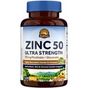 Vitalitown Chelated Zinek 50 mg, Zinek Picolinate & Gluconate, 120 Veggie Kapsle, Well- Absorbovaný, imunitní systém, Zdravá kůže a vývoj, Vegan, Non- GMO