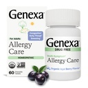 Genexa alergie Péče 124; Drogy Free, Non- Drowsy Alergie & Decongestant Remedy pro dospělé 124; Vegan & Non- GMO 124; Homeopatická alergie Relief Made Clean 124; Organic Acai Berry Flavor 124; 60 Žvýkací tablety
