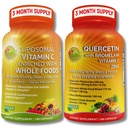 Quercetin s bromelainem, vitaminem C & zinek + liposomální vitamin C 1500mg - Immunite Support Bundle with Organic Acerola Cherry, Camu Camu & Citrus Bioflavanoids - Vegan, Non- GMO, Clean Wellness Support