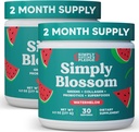 Jednoduše Blossom Nutrition Daily Green & Superfood Powder + Collagen + Probiotika pro ženské stravitelné zdraví a nadýmání úlevy. Nápověda Your Health Bloom - 2 měsíční dodávky - Meloun