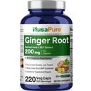 NusaPure Ginger Root Capsules 20: 1 Extract, 200 mg Ekvivalentní k 4,000mg na jednu Veggie Caps 124; 220 Count Capsule 124; Non- GMO