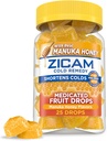 Zicam Cold Remedy Zinek Medikované ovocné kapky, Manuka Honey Flavor, Homeopatické, Studené zkrácení medicína, Shortens Cold Trvání, 25 Počet