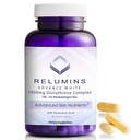 Relumins Glutathione dodatek - 1650mg Reduced Glutathione Complex with Alpha Lipoic Acid, Rose HIPS, Riboflavin, & Vitamin E, Made in USA - 90 Veggie Kapsle x 1 Lahvička - Proprietární směs