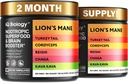 Kava Kava Root Cordyceps Lions Mane Reishi Houbové doplňky, Nootropní Houby Kapsle Kava Kava Extract, Houbové Vitamíny pro ženy, Energetické Houby, Ashwagandha, Hořčík - 60 Caps (2 Pack)