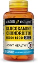 MASON NATURAL Glucosamine Chondroitin 1500 / 1200 s vitamínem C, podporuje společné zdraví pro normální flexibilitu a mobilitu *, 60 Kapsle