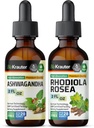 BIO KRAUTER Ashwagandha tinktura 2 Fl. Oz. & Rhoddiola Rosea tinktura 2 Fl. Oz.