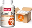 Jarrow Vitamin D3 125 mcg (5000 IU) - 100 Servingů (Softgels) - Kostní zdraví, imunitní podpora a podpora metabolismu vápníku - doplněk vitaminu D - D3 vitaminy - 5000 IU vitaminu D (balení po 12)