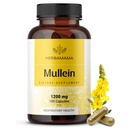 HERBAMAMA Mullein Leaf Kapsle - 1200mg Mullein Leaf Extract for Lung Detox Support - Vegan, Non- GMO Respirační Lung Cleanse Dodatek