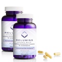 Relumins 1650mg L- glutathione Complex with Hyaluronic acid, Alpha Lipoic acid, Rose HIPS, Vitamin E & Riboflavin, Antioxidant Support, Skin Hydration & Wellness, Made in USA - 90 Kapsle x 2 Lahvičky