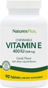 NaturesPlus Vitamin E Žvýkací - 400 iu, 90 Vegetariánských tablet - Přírodní karob Flavor - Zdravá kardiovaskulární funkce, Free- Radikální obrana a celkové wellness - gluten- Free - 90 Služeb