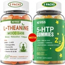 NEVISS Sugar Free L- Theanine Calm Gummies 120 Počítá + Sugar Free 5- HTP Gummies 120 Počítání