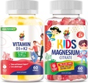 SUNNY SAM Vitamin D3 K2 Gummies 5000 IU & Magnesium Gummies for Kids Citrát Žvýkací doplněk pro Mood & Muscle Support