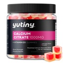 Citrát vápenatý Plněné gumové, Extra Absorpce vápník Citrát 1000mg s vitamínem D3, K2 & hořčík, Žvýkací doplněk pro kosti, Svalové zdraví, 60 Počet