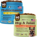 Natural Dog Company Dog doplňky pro seniory a aktivní psy - Multivitamin Chews & Hip & Joint Relief - Kompletní nutriční podpora pro společné zdraví, Vitamíny pro psy, Energie, & Vitality