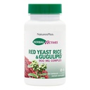 NaturesPlus Red Yeast Rice Gugulipid Complex - 450 mg, 60 Veganských kapslí - Doplněk k bylinám, Cholesterol Support - Vegetariánská, Bezlepková - 60 Služeb